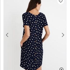 Madewell button back dress in daisy dots size S